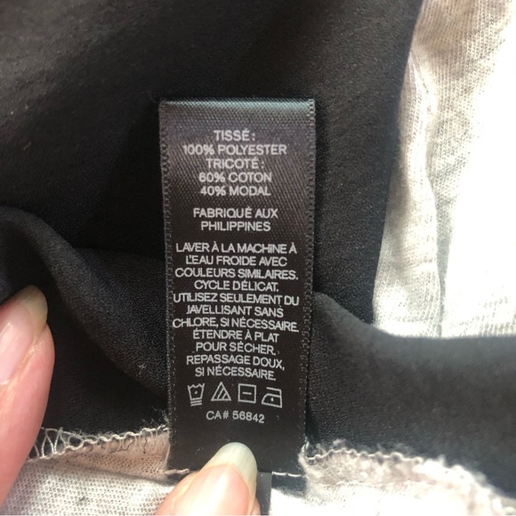 Express - women’s XS  top 3/4 sleeves gray and Black / Grey Top - Picture 8 of 10